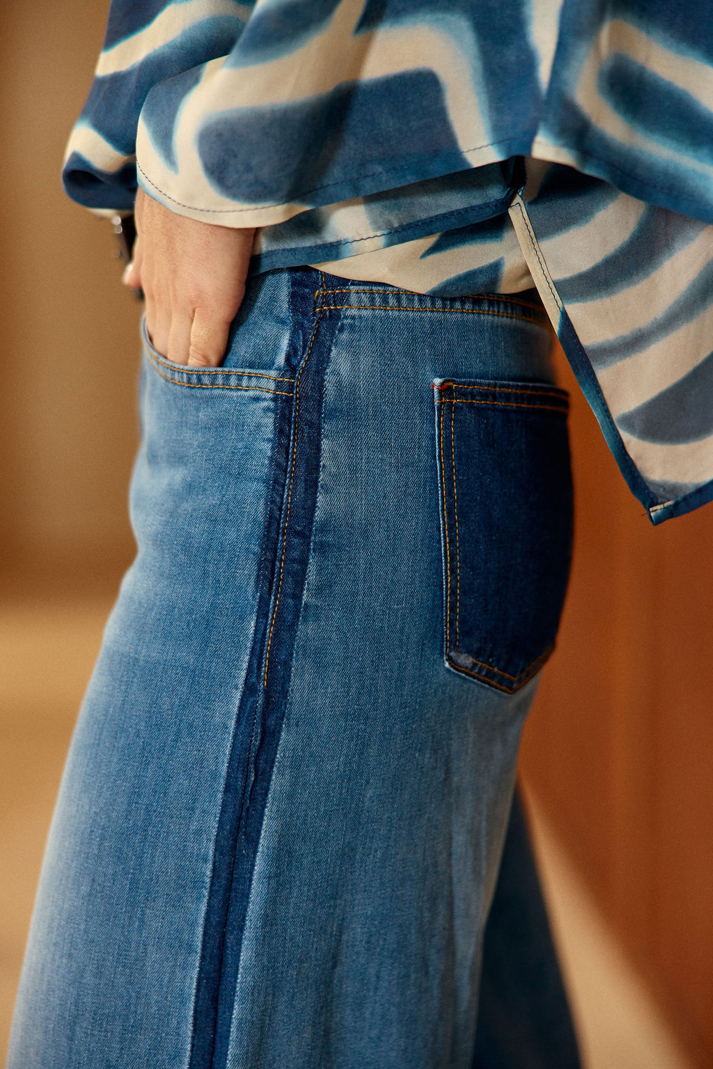 JEAN FLARE BICOLORE KIRA DENIM