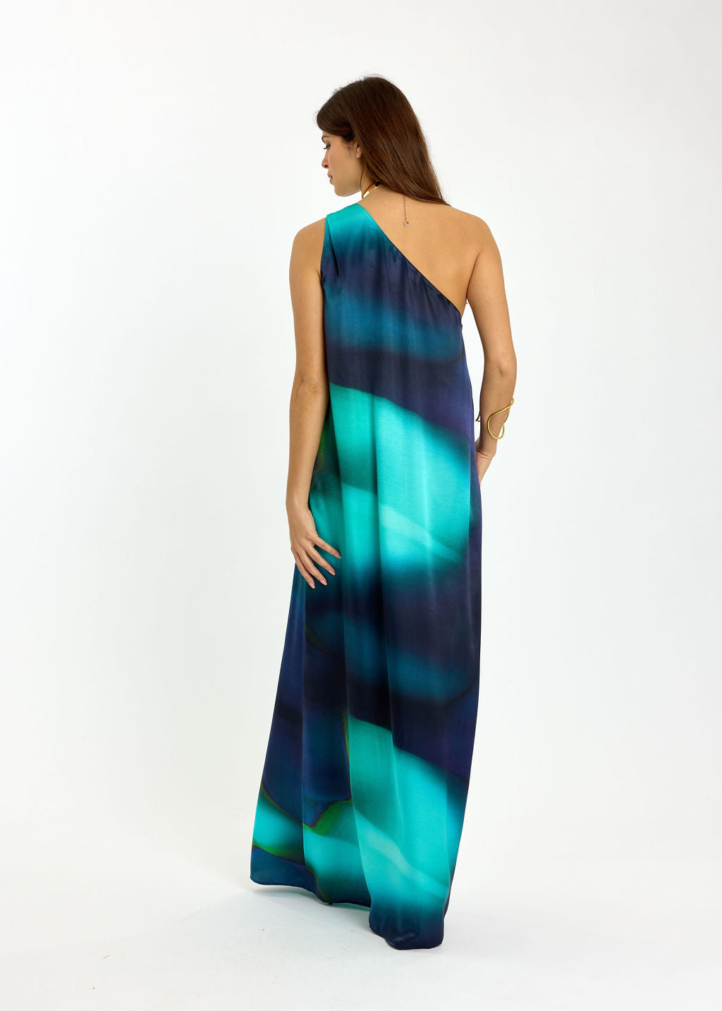 ROBE LONGUE ASYMÉTRIQUE DIANE BLUE