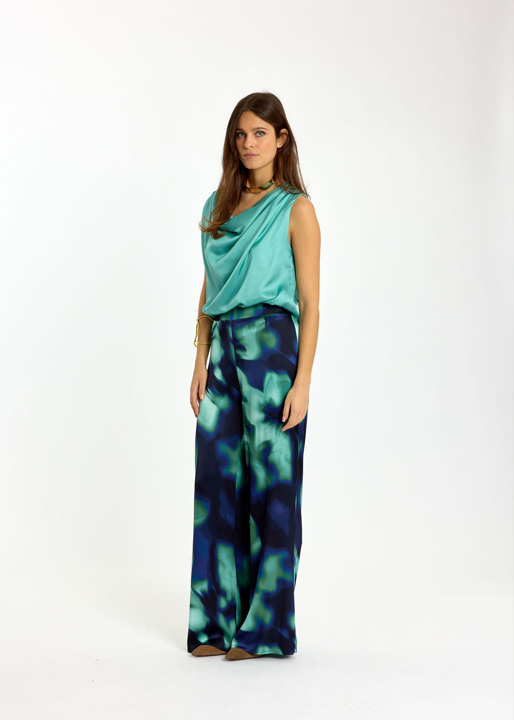 TOP AVEC COL DRAPÉ KANA JADE