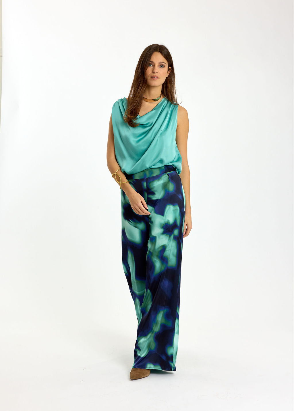 TOP AVEC COL DRAPÉ KANA JADE