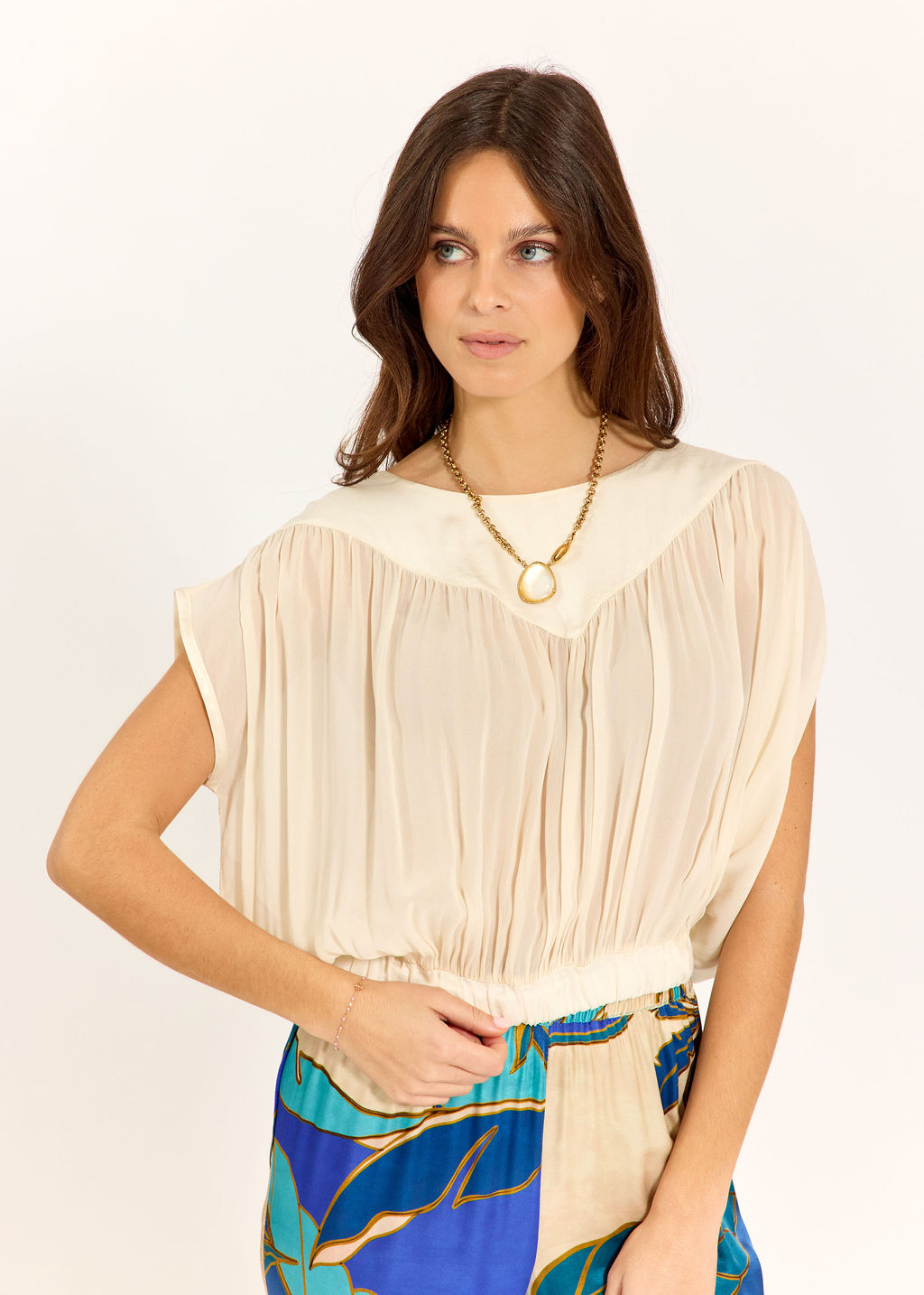 TOP COURT SEMI TRANSPARENT LEONIE ECRU