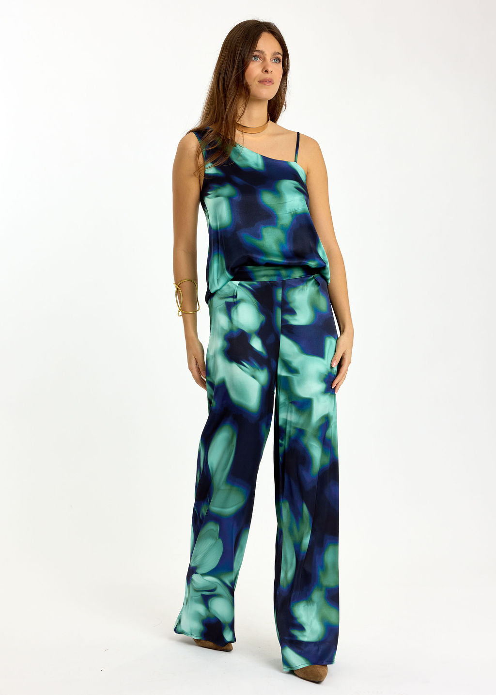 DÉBARDEUR UNE ÉPAULE IMRPIMÉ LILA BLUE