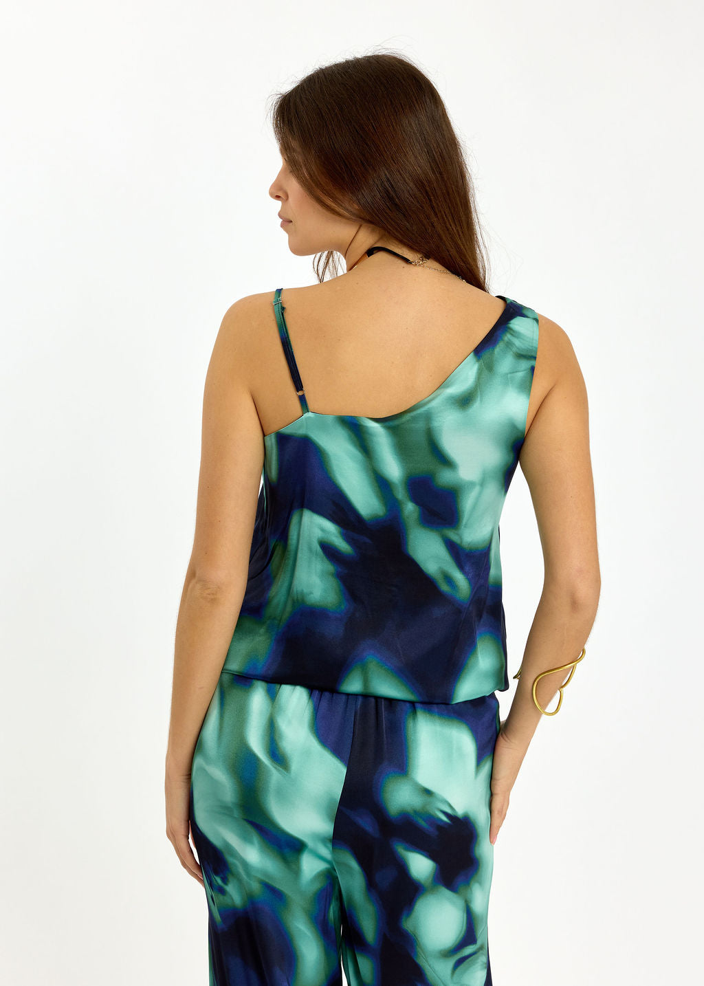 DÉBARDEUR UNE ÉPAULE IMRPIMÉ LILA BLUE