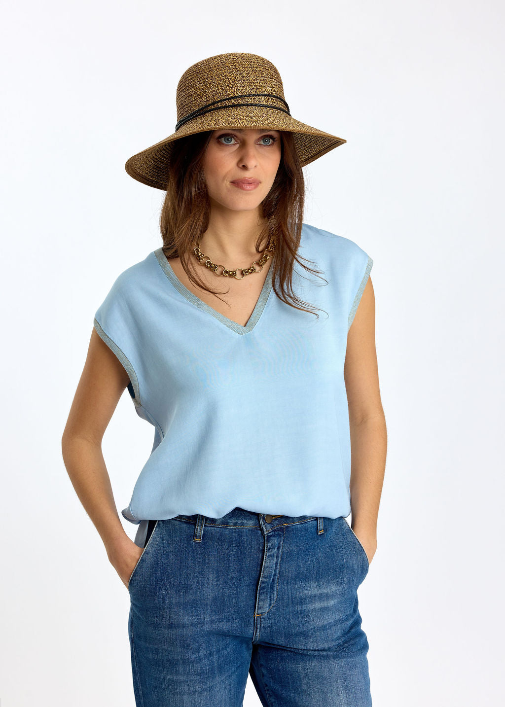 DÉBARDEUR EN VISCOSE LIN RAFA CIEL