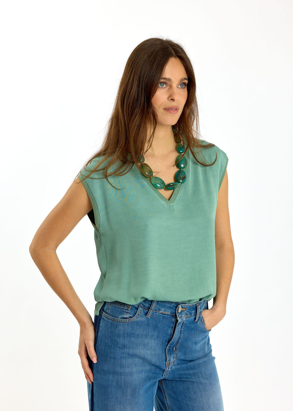 DÉBARDEUR EN VISCOSE LIN RAFA VERDE