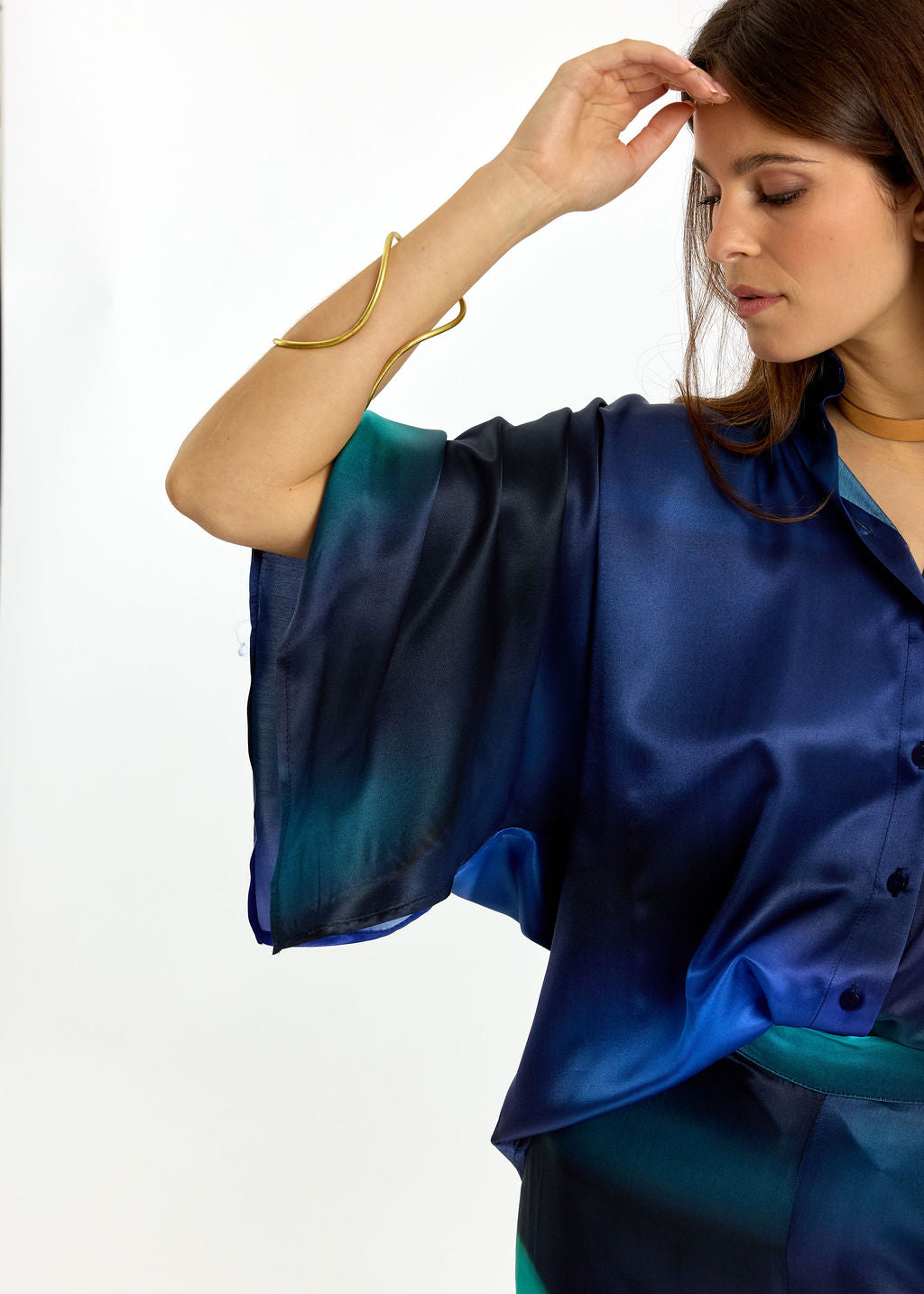CHEMISE IMPRIMÉE EN VISCOSE SOIE RAFFI BLUE