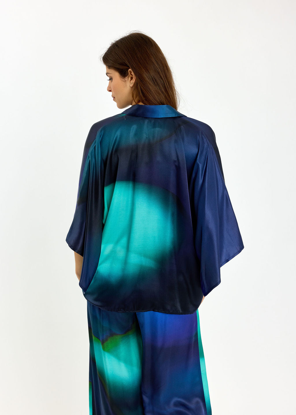 CHEMISE IMPRIMÉE EN VISCOSE SOIE RAFFI BLUE