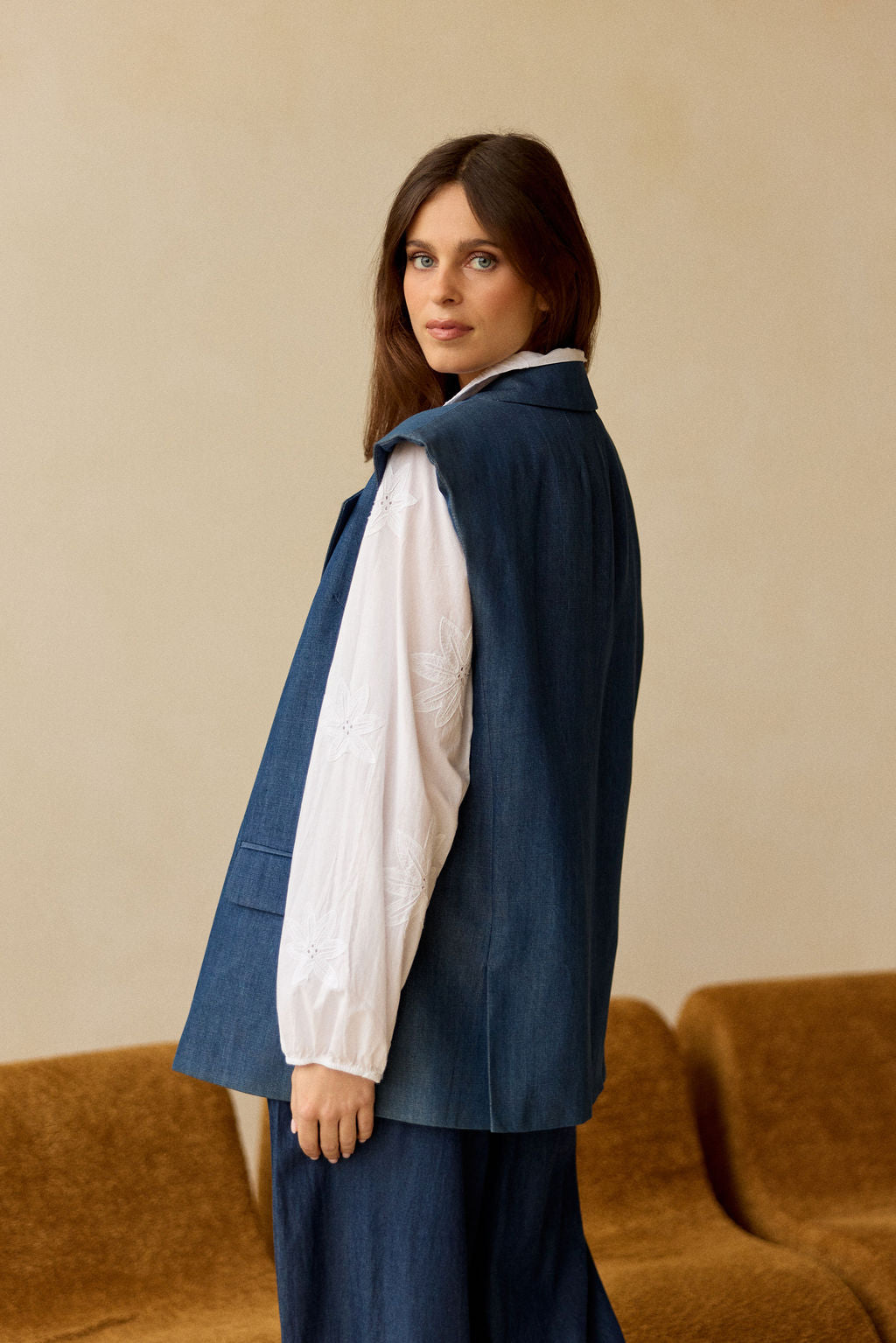 VESTE SANS MANCHES ROMI DENIM