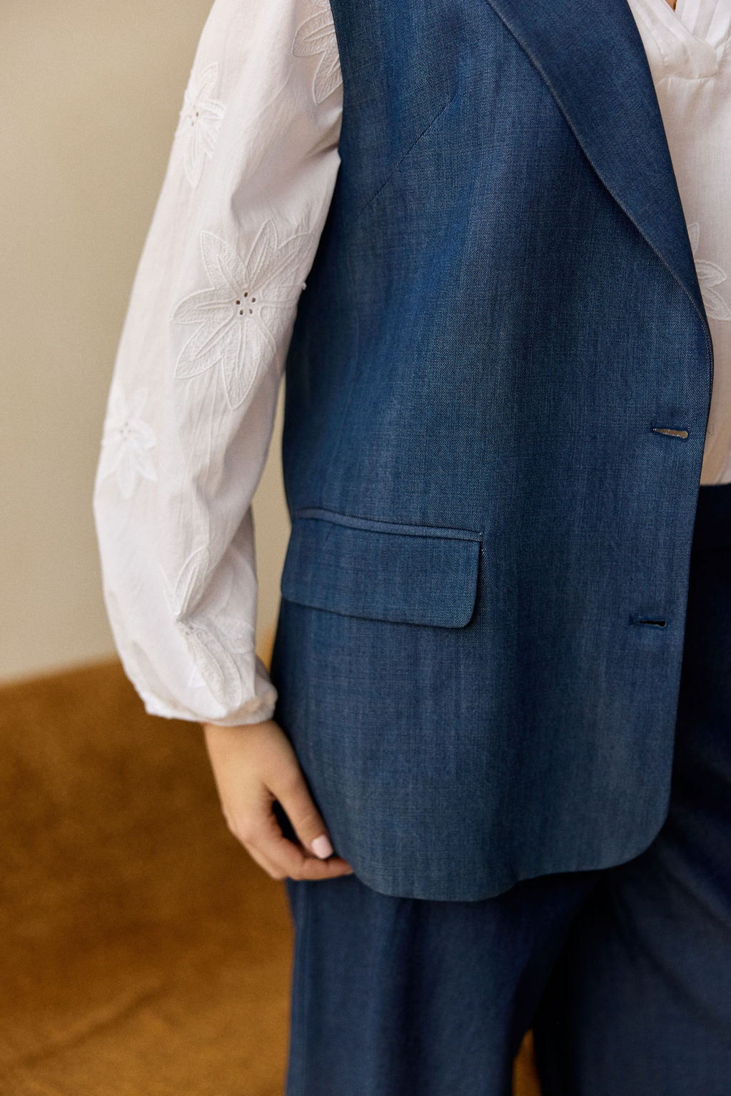 VESTE SANS MANCHES ROMI DENIM