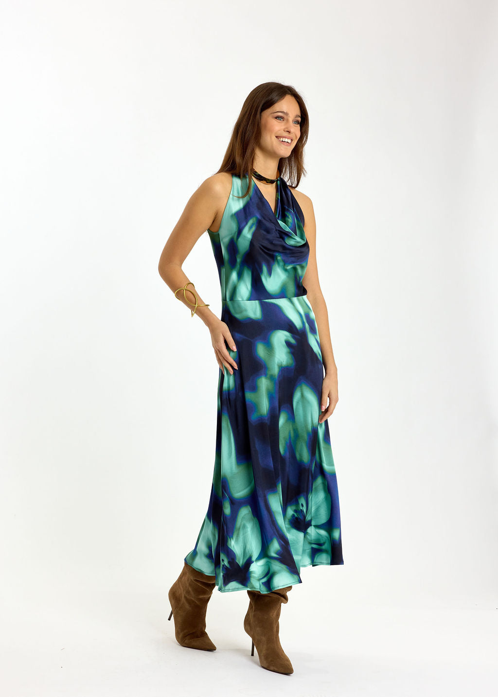 ROBE FITTÉE IMPRIMÉE SOLEA BLUE