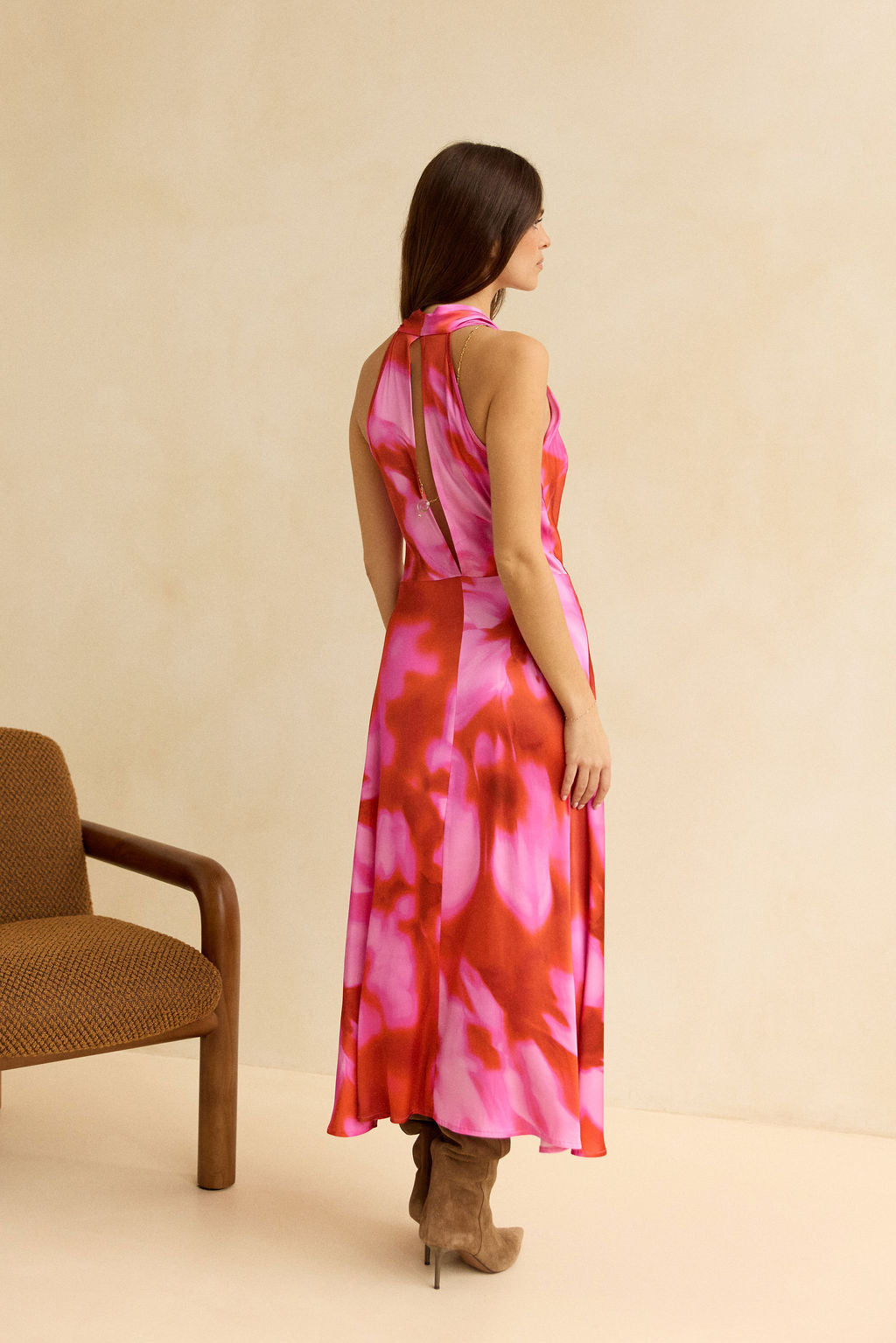 ROBE FITTÉE IMPRIMÉE SOLEA ROSA