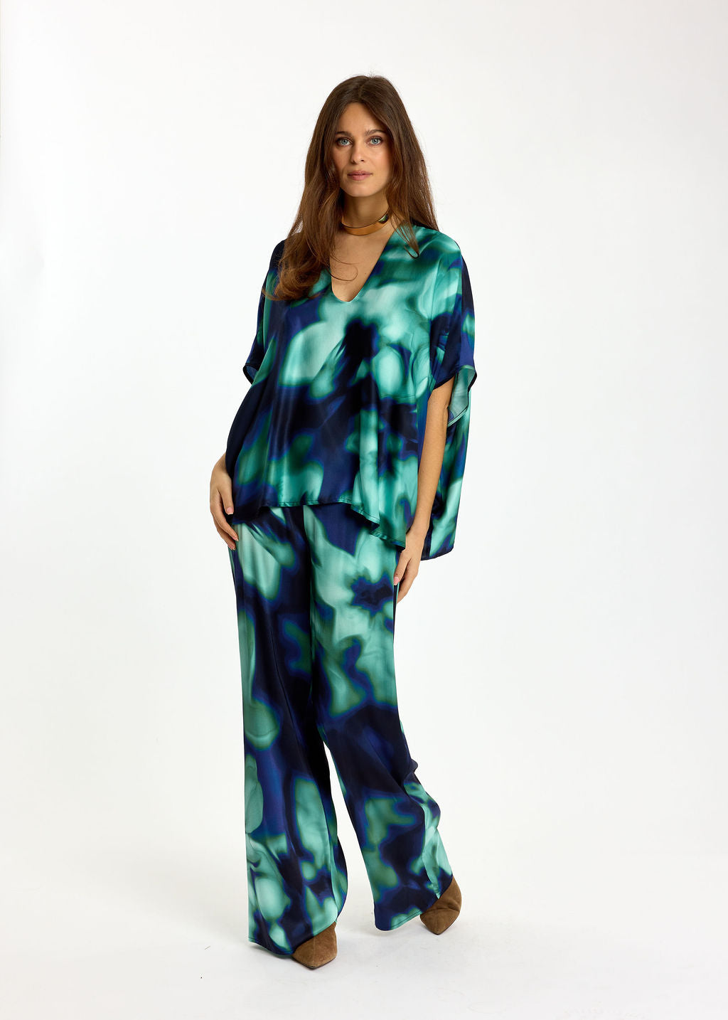 PANTALON FLUIDE IMPRIMÉ YUKA BLUE