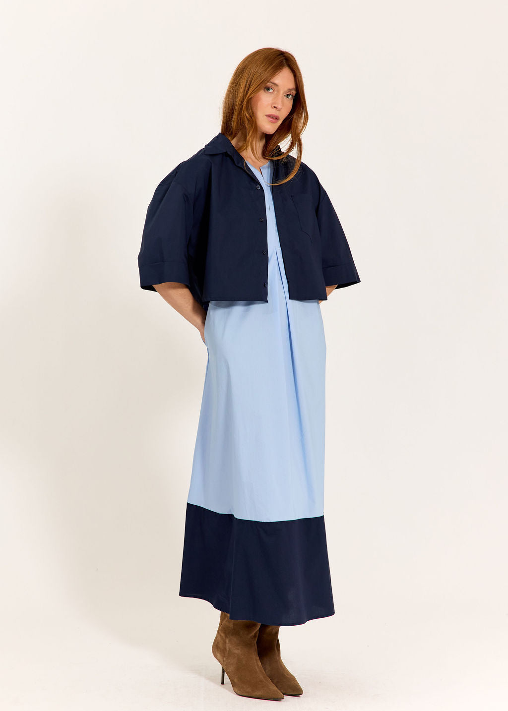 VESTE COURTE EN POPELINE SANDY MARINE