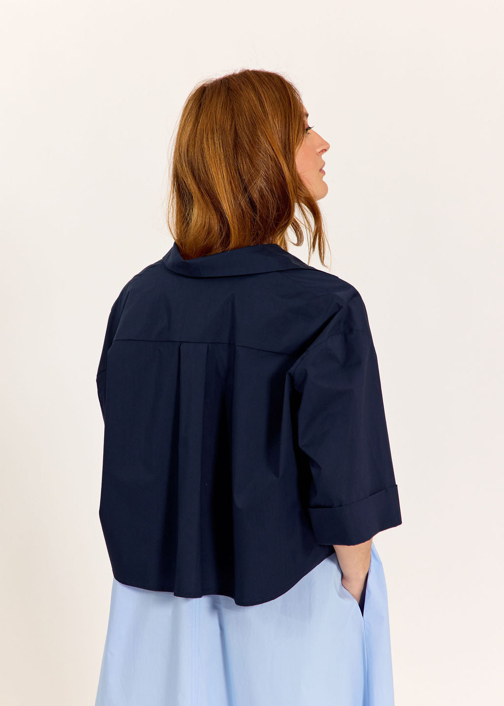 VESTE COURTE EN POPELINE SANDY MARINE