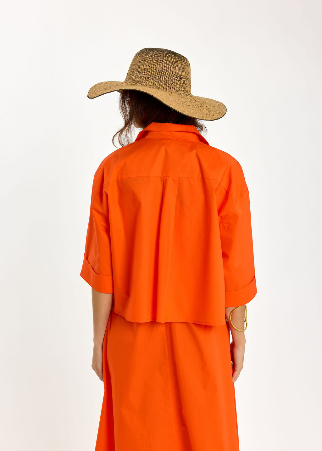 VESTE COURTE EN POPELINE SANDY ORANGE