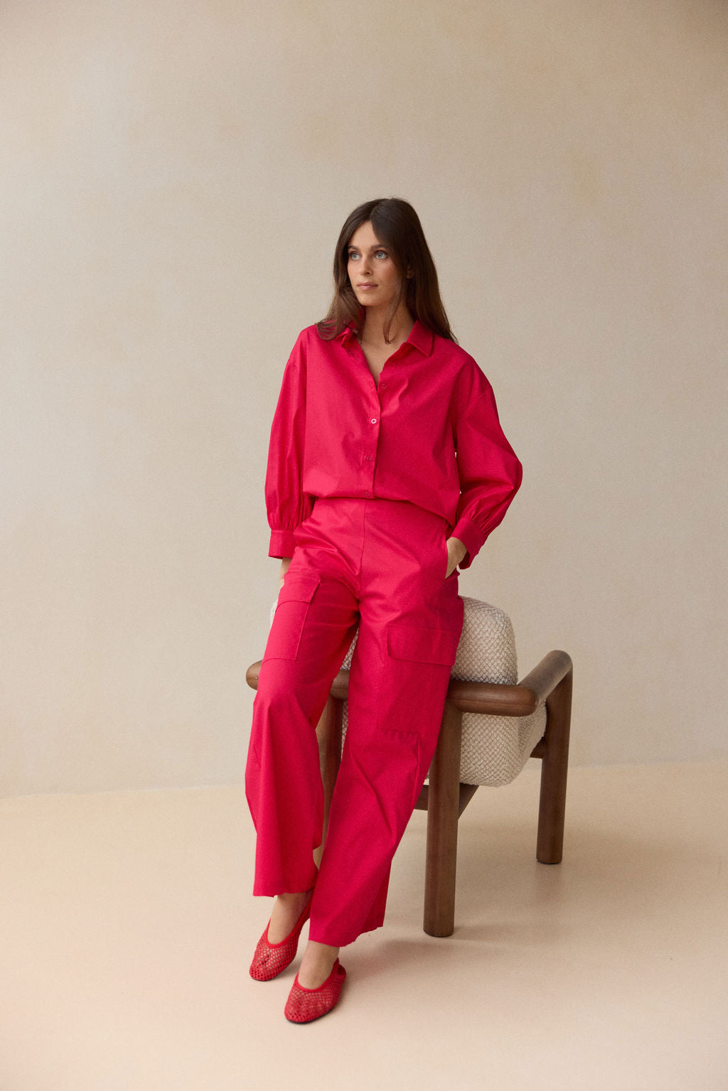 PANTALON 7/8IÈME LIVIA ROUGE