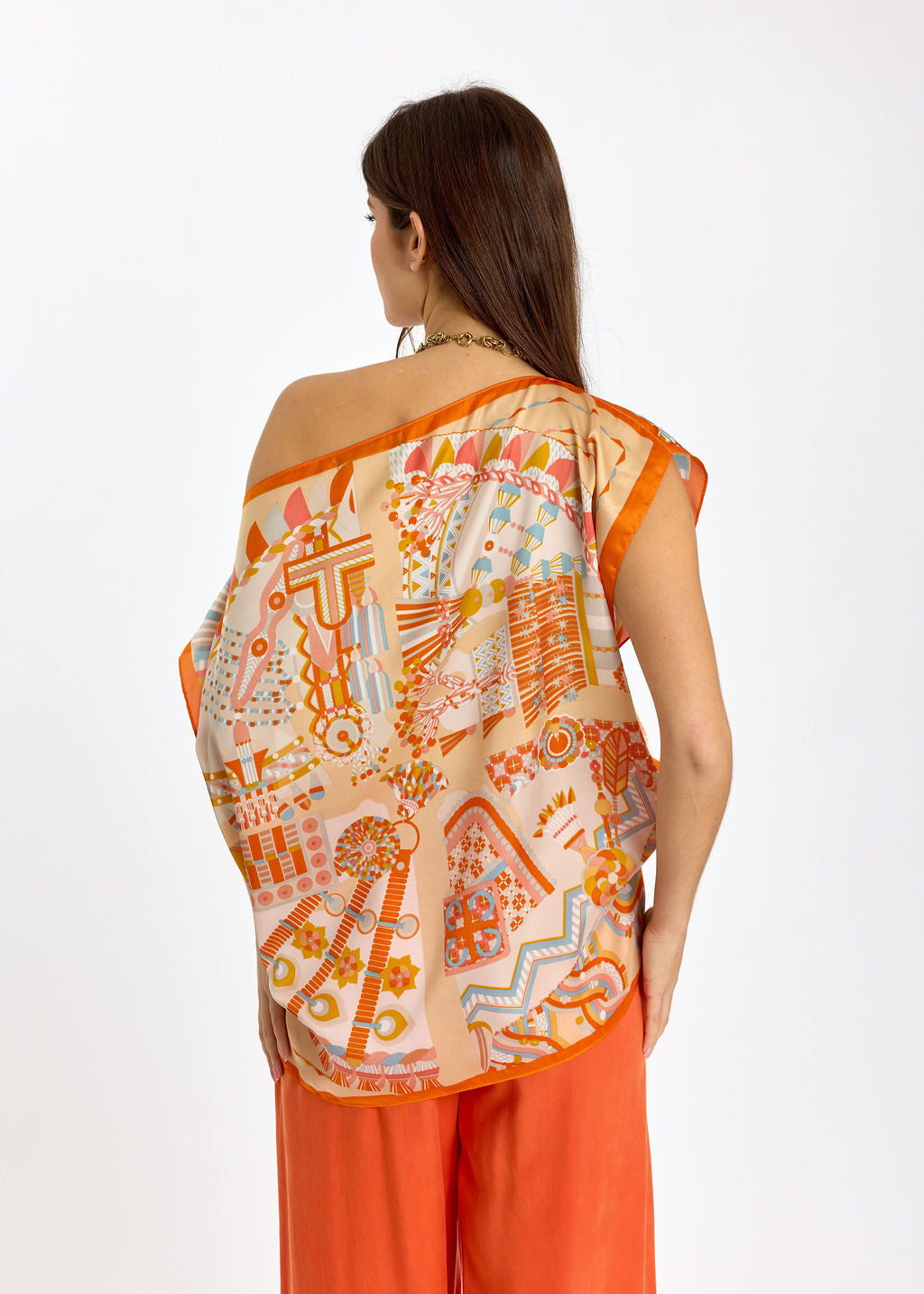 TOP A ENCOLURE BATEAU PAROSS MANDARINE