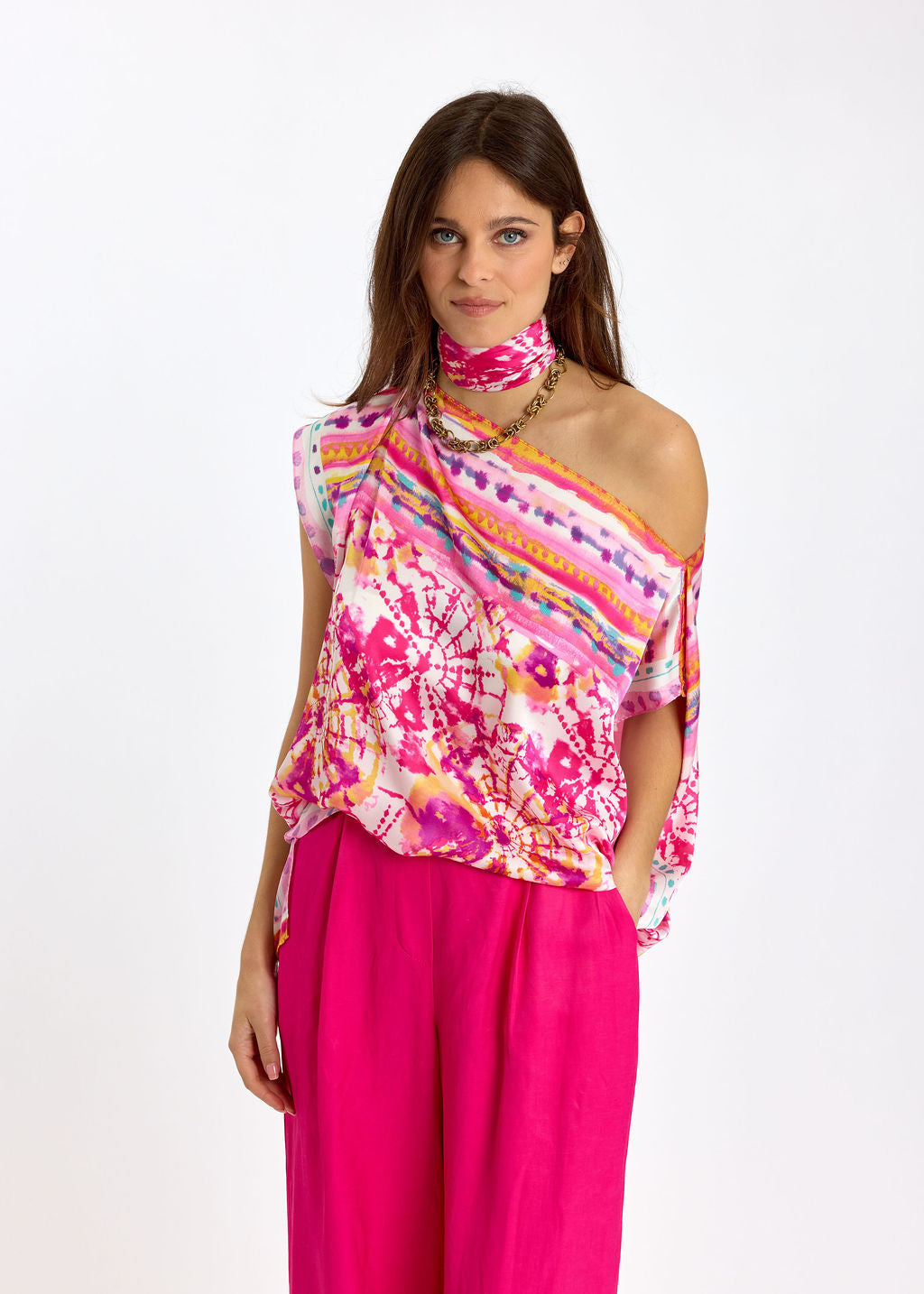 TOP A ENCOLURE BATEAU PAROSS TIE AND DYE