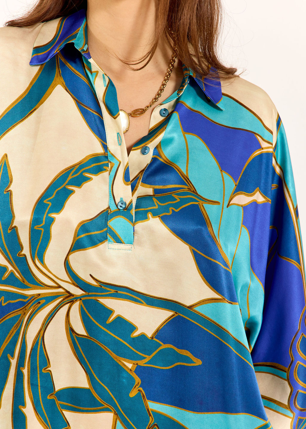 ROBE LONGUE IMPRIMÉE ADASSA TURKIS