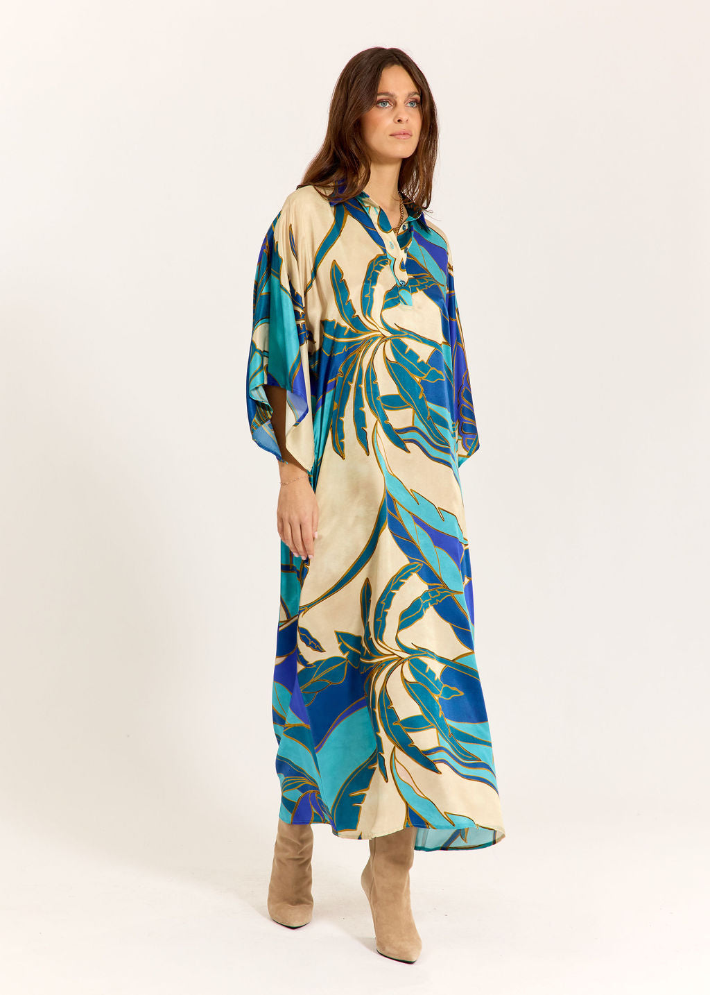 ROBE LONGUE IMPRIMÉE ADASSA TURKIS