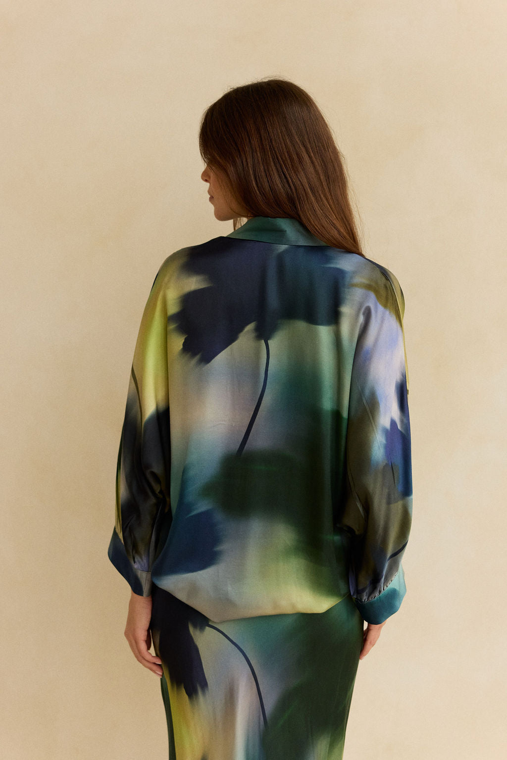 CHEMISE EN VISCOSE SOIE IMPRIMÉE JULYA FEUILLES