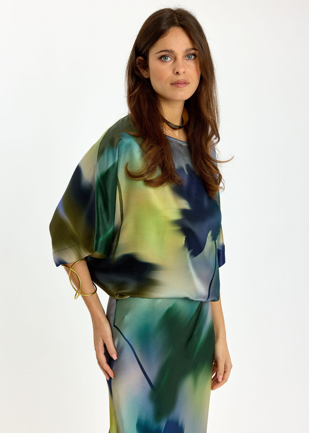 TOP AMPLE À IMPRIMÉ FLORAL KISA FEUILLES