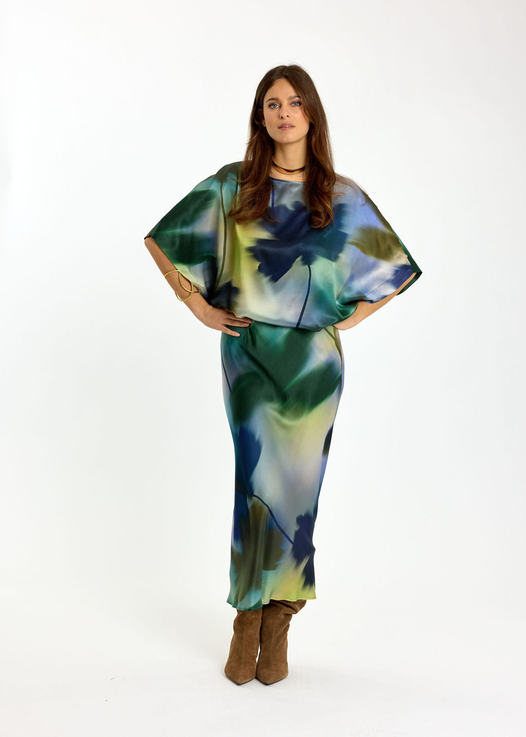 TOP AMPLE À IMPRIMÉ FLORAL KISA FEUILLES