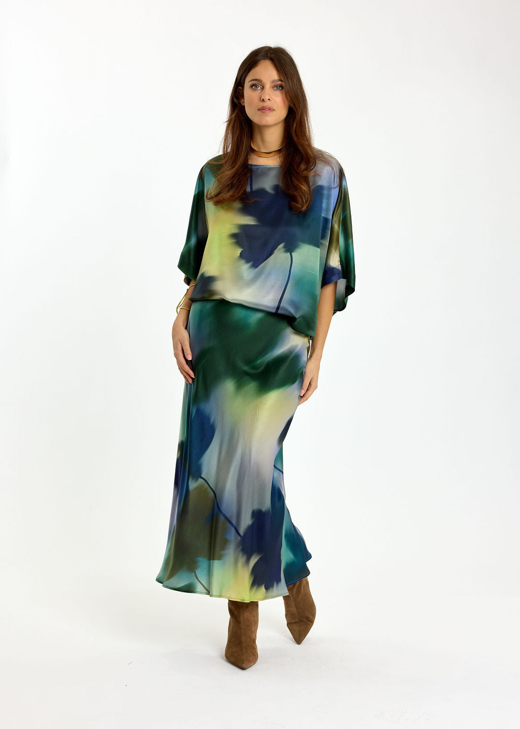 TOP AMPLE À IMPRIMÉ FLORAL KISA FEUILLES