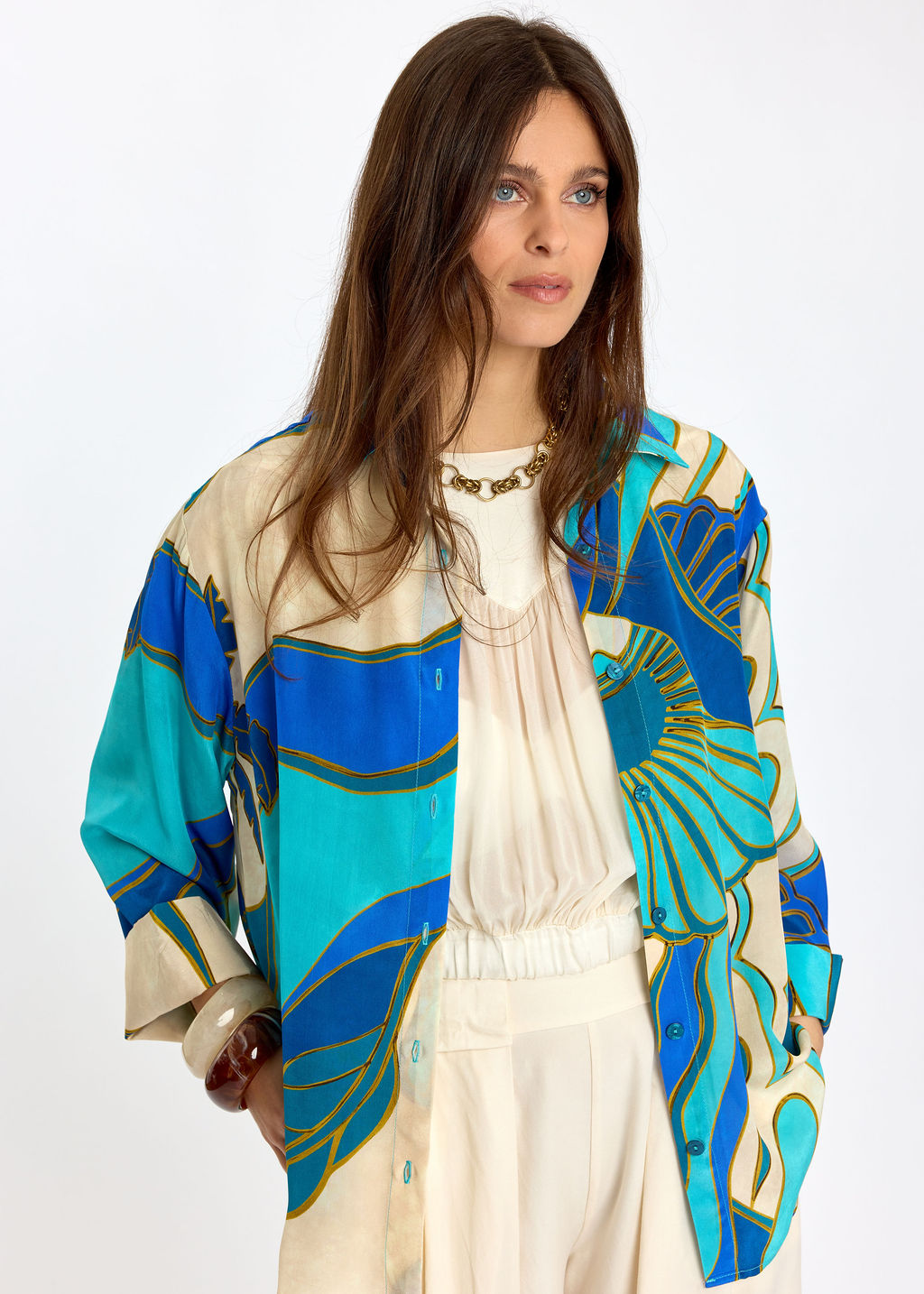 CHEMISE SOUPLE IMPRIMÉE LENI TURKIS