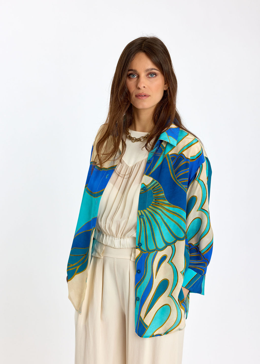 CHEMISE SOUPLE IMPRIMÉE LENI TURKIS