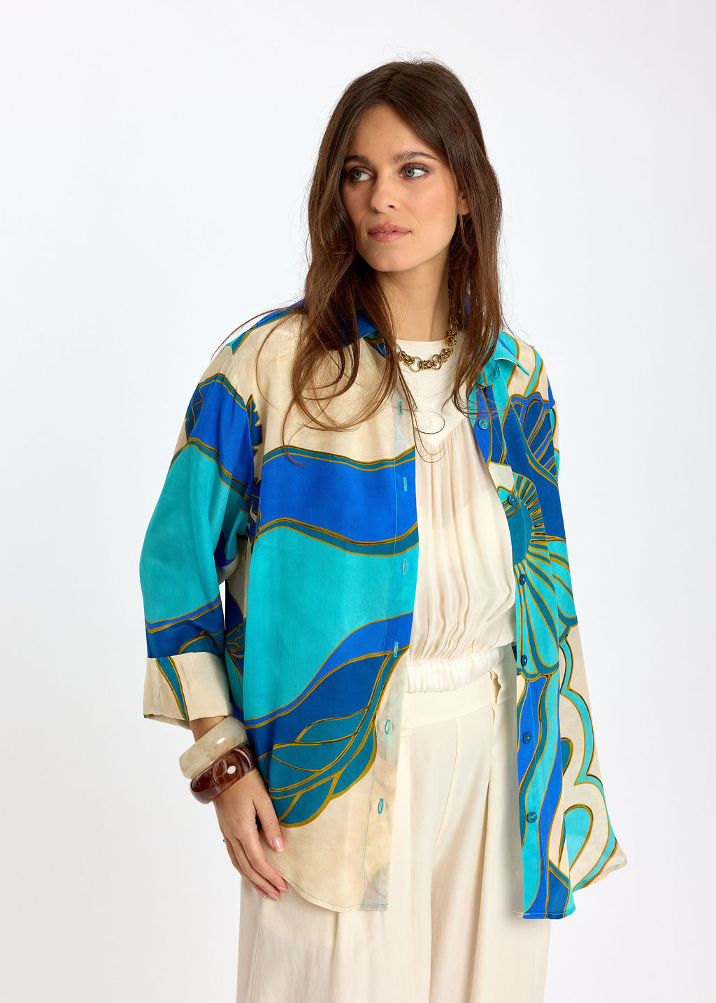 CHEMISE SOUPLE IMPRIMÉE LENI TURKIS