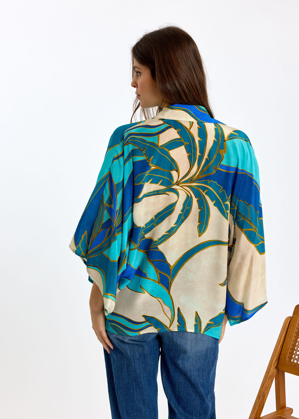 CHEMISE IMPRIMÉE À MANCHES TOMBANTES ESPRIT KIMONO RAFAEL TURKIS