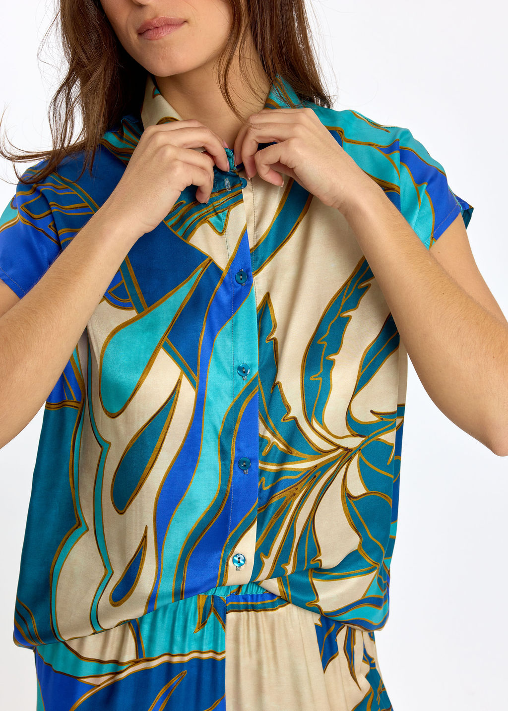 CHEMISE SANS MANCHES IMPRIMÉE SIRA TURKIS