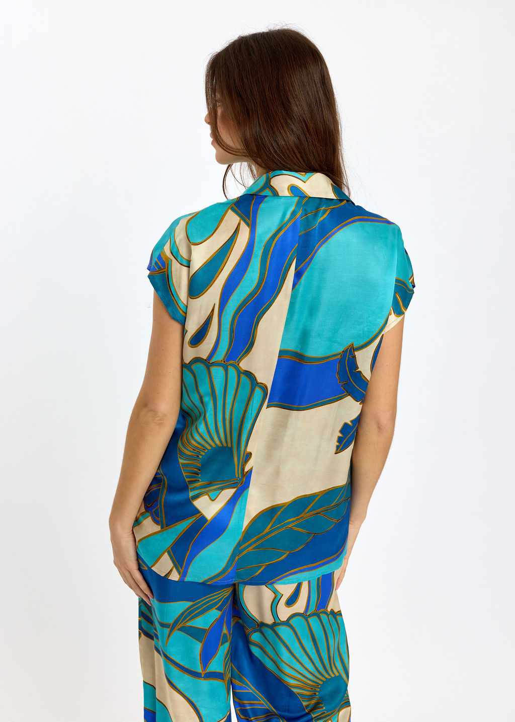 CHEMISE SANS MANCHES IMPRIMÉE SIRA TURKIS