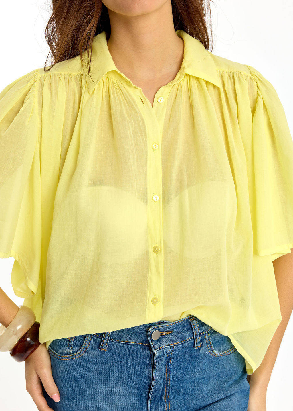 CHEMISE EN VOILE DE COTON JAVA LEMON