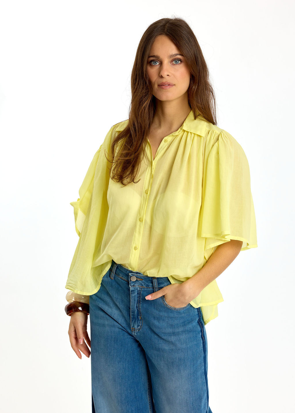 CHEMISE EN VOILE DE COTON JAVA LEMON
