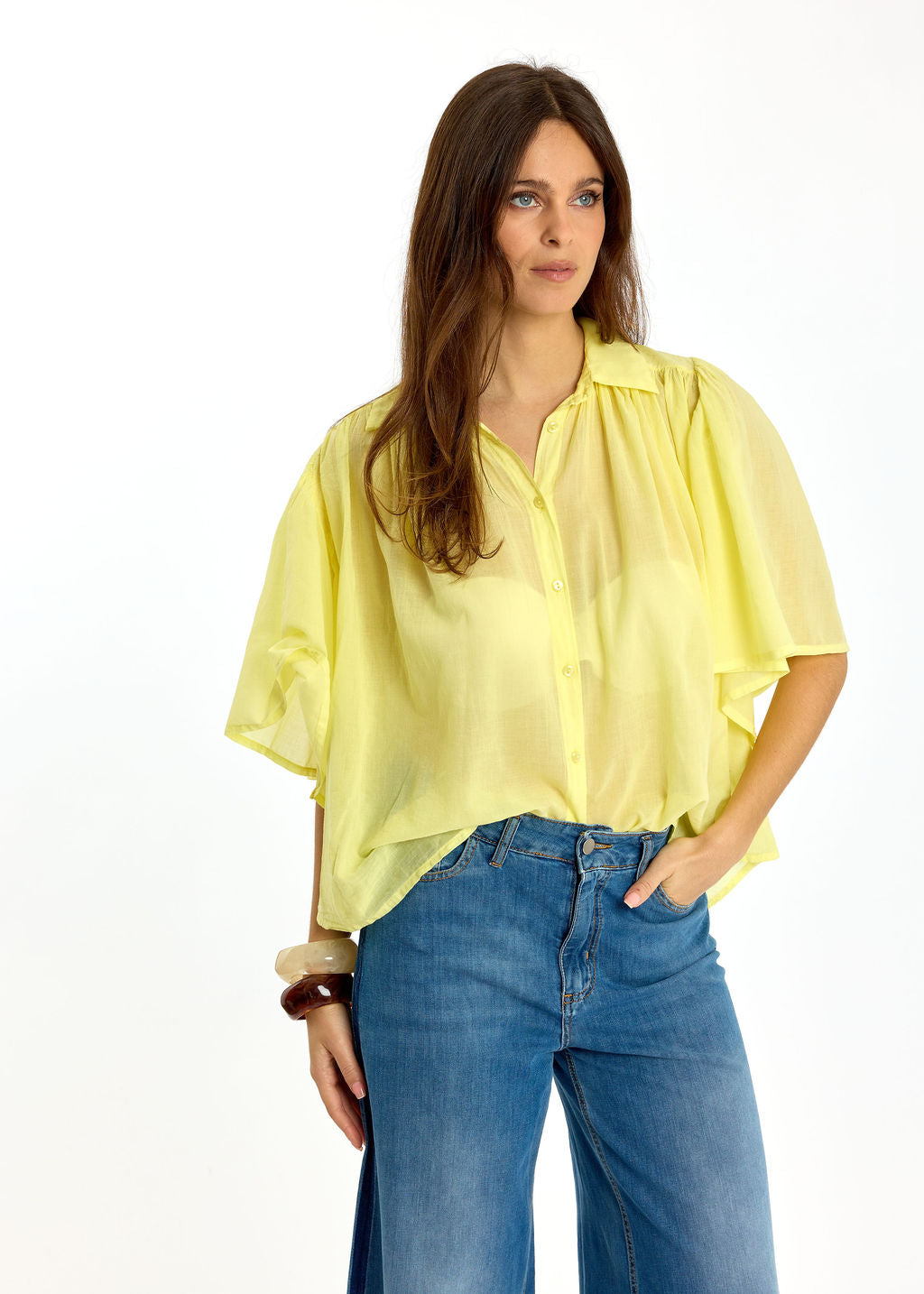 CHEMISE EN VOILE DE COTON JAVA LEMON