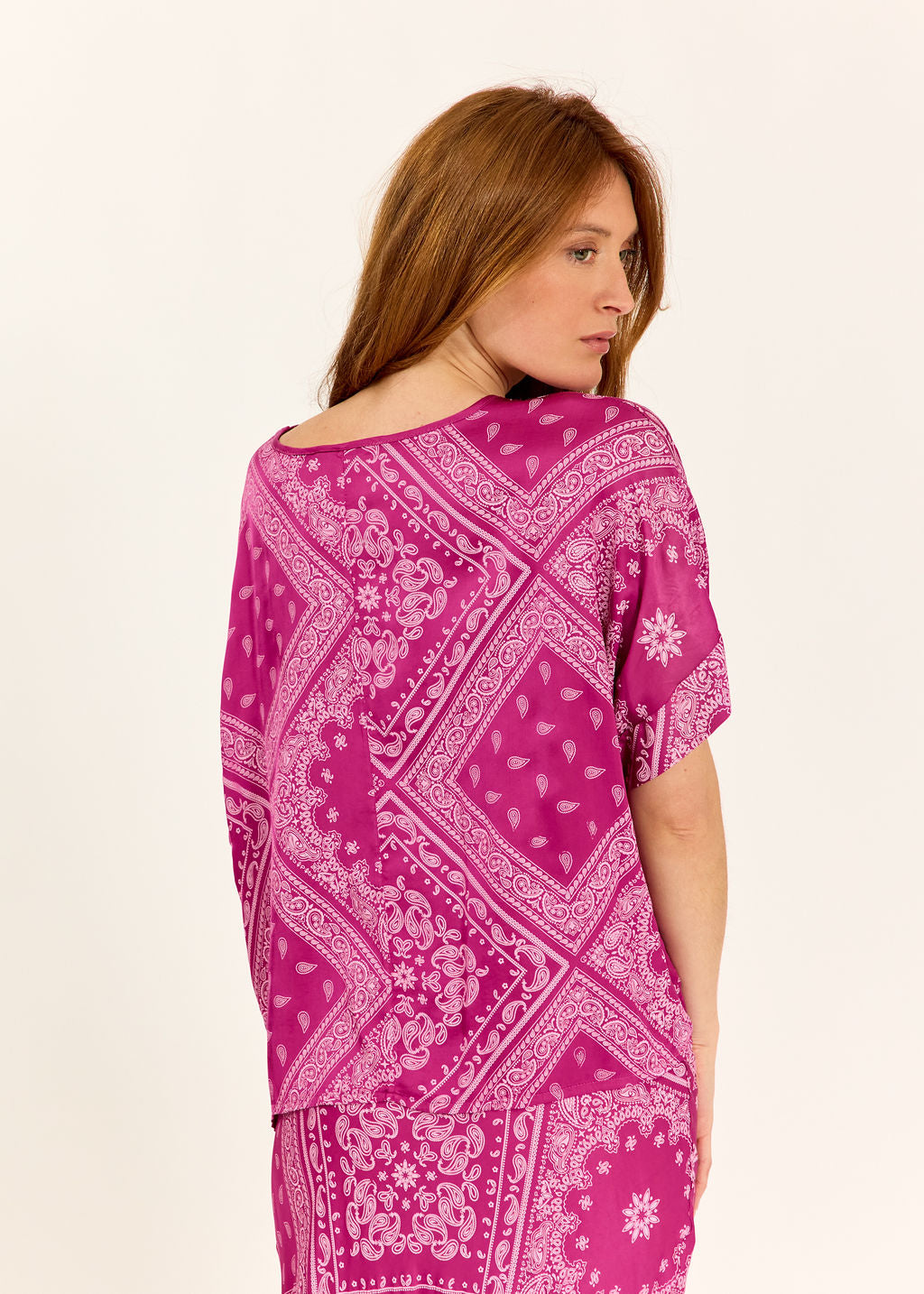 TOP EN VISCOSE IMPRIMÉE PERLE PINKY