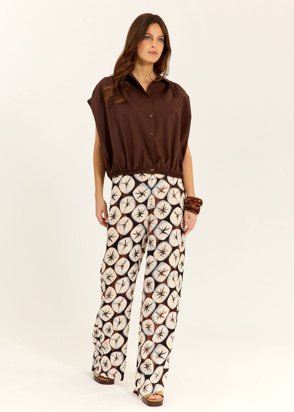 PANTALON DROIT LONG IMPRIMÉ STEF CIELO