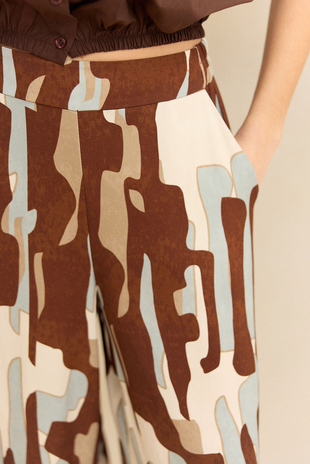 PANTALON AMPLE IMPRIMÉ ELARA ICE BLUE