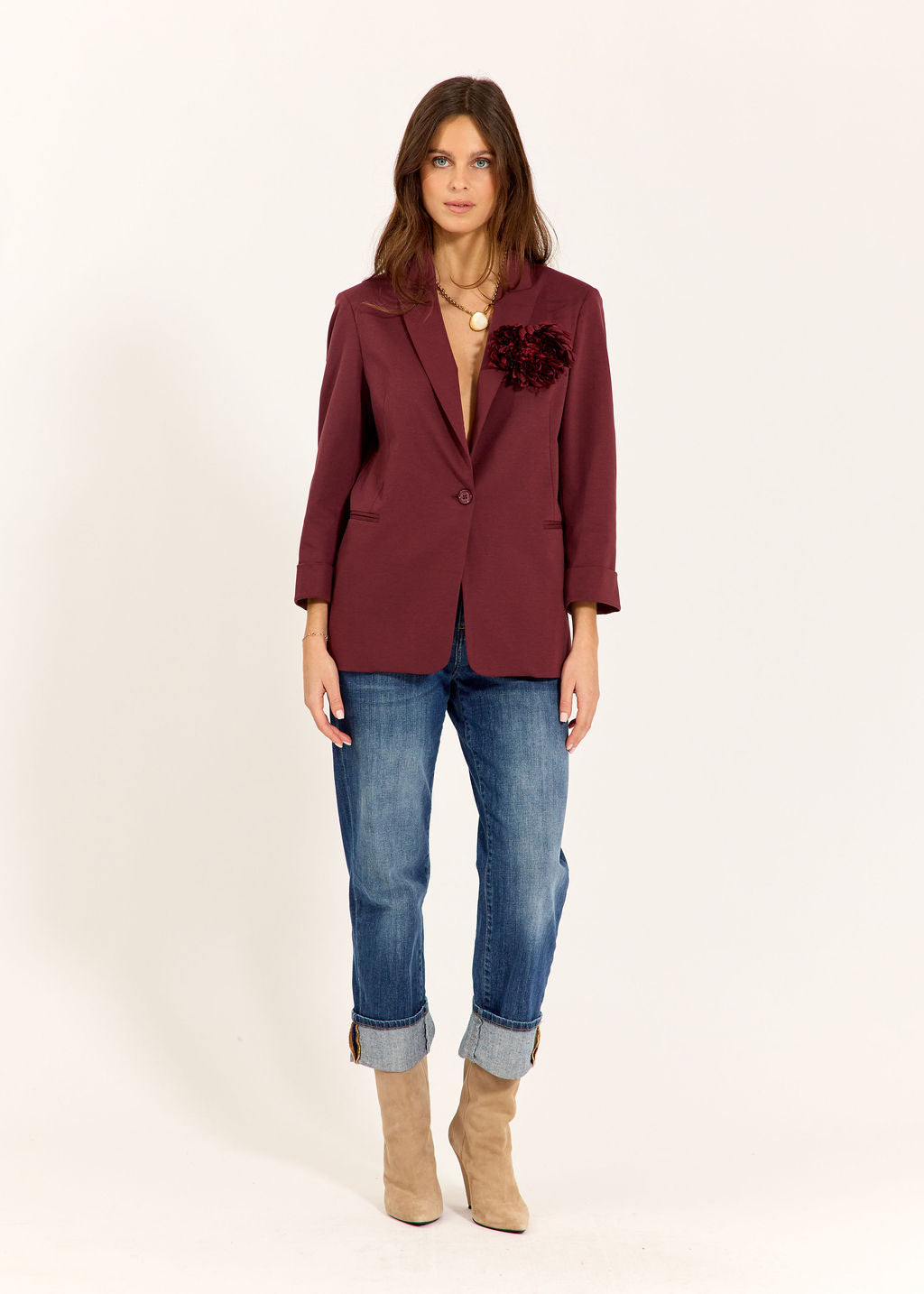 BLAZER DROIT KEA CERISE