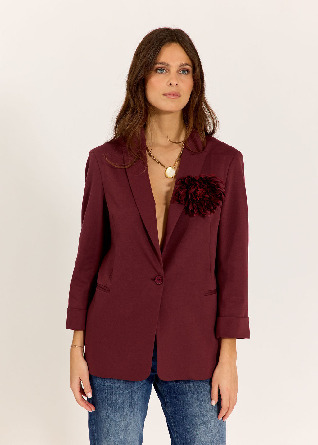 BLAZER DROIT KEA CERISE