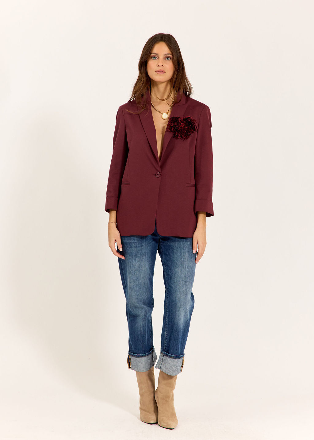 BLAZER DROIT KEA CERISE