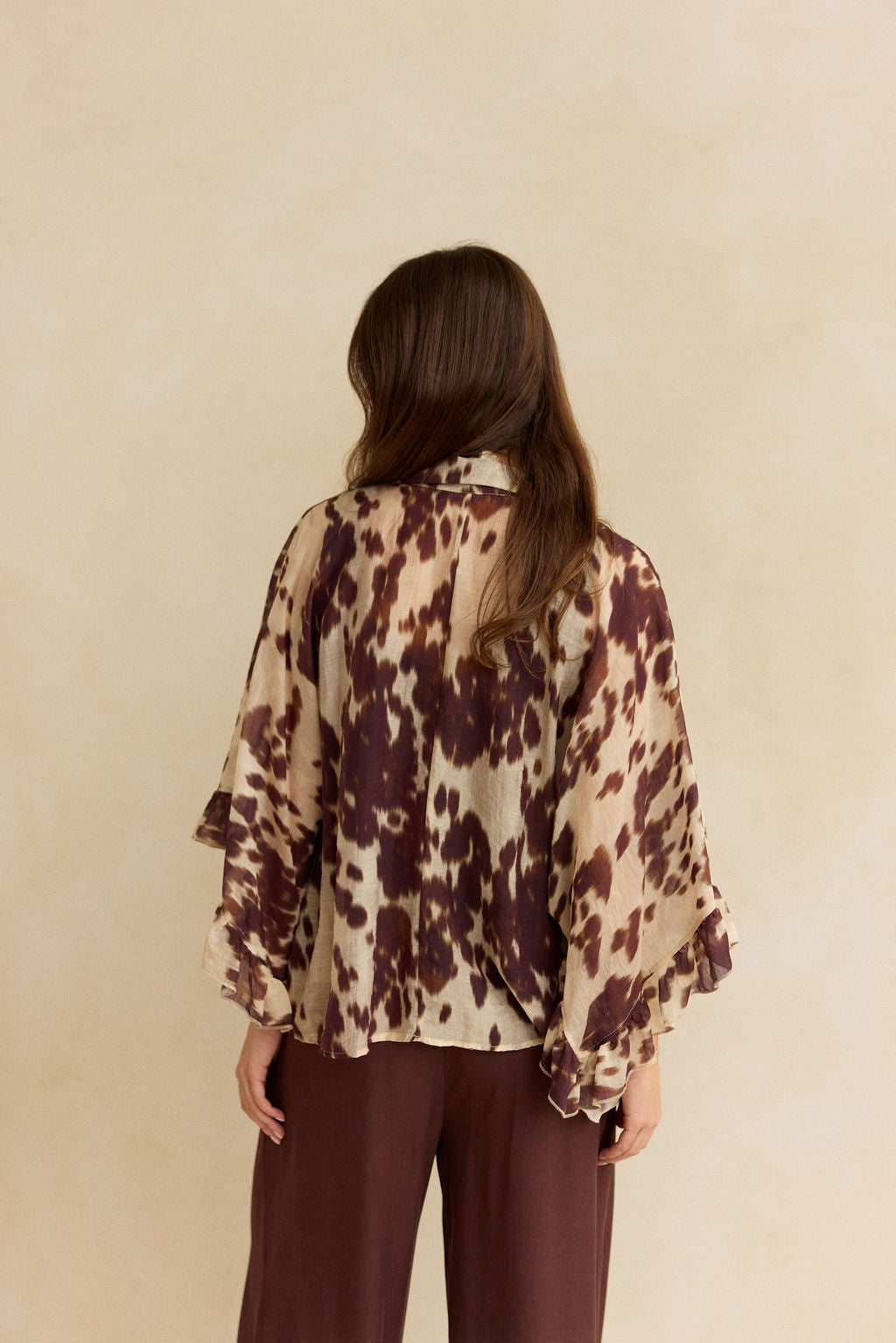 CHEMISE AMPLE IMPRIMÉE EN LYOCELL AVA PECAN