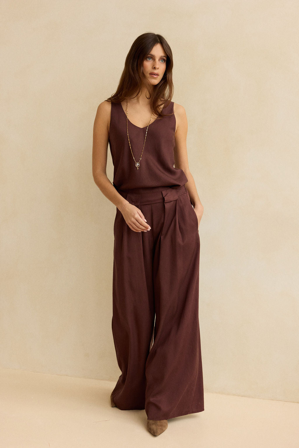 PANTALON EN LYOCELL OSLO CAFE