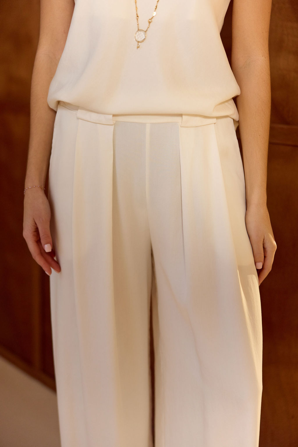 PANTALON EN LYOCELL OSLO ECRU