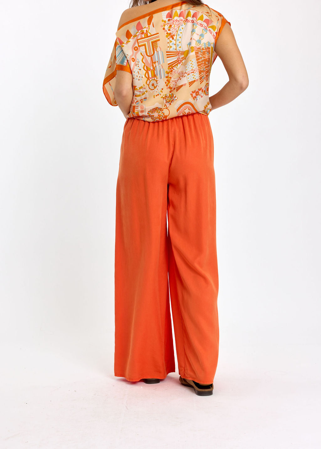 PANTALON EN LYOCELL OSLO MANDARINE