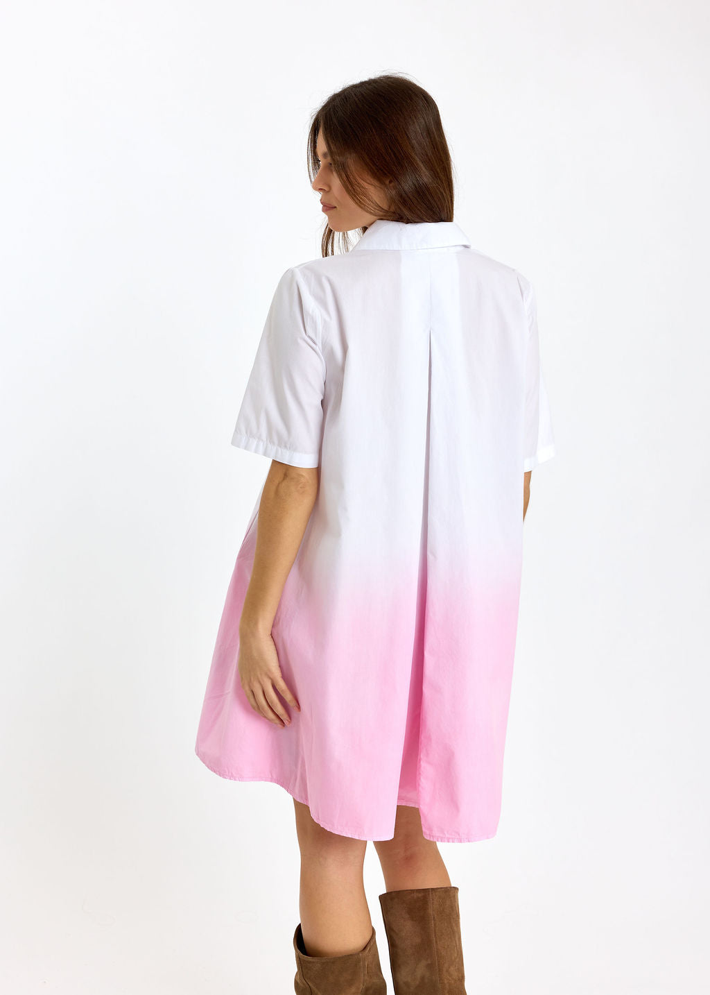 ROBE COURTE EN POPELINE DÉGRADÉE BRUNA ROSE