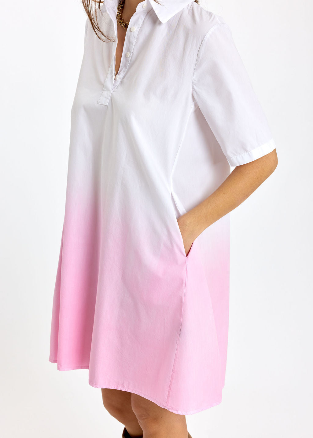 ROBE COURTE EN POPELINE DÉGRADÉE BRUNA ROSE