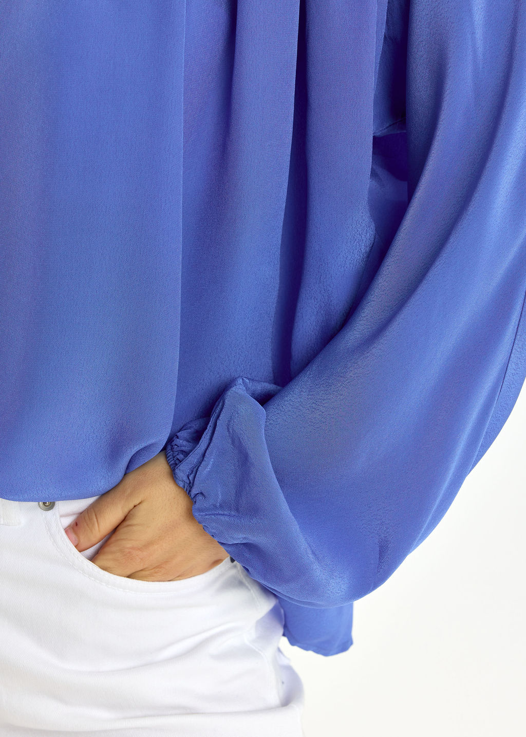 CHEMISE COURTE UNIE EN VISCOSE CRÊPE TRÈS LÉGÈRE KYLIE VIOLA
